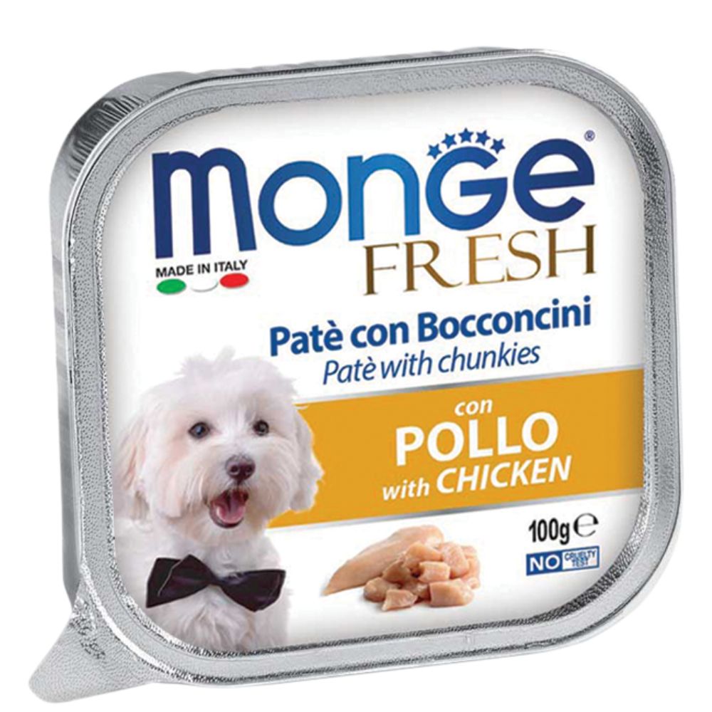 Monge Fresh - Chicken Pate With Chunkies Tray Dog Food 100g