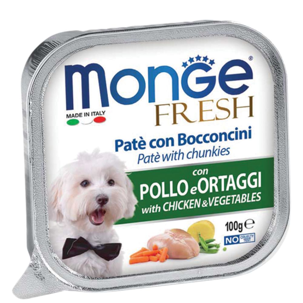 Monge Fresh - Chicken & Vegetables Pate With Chunkies Tray Dog Food 100g