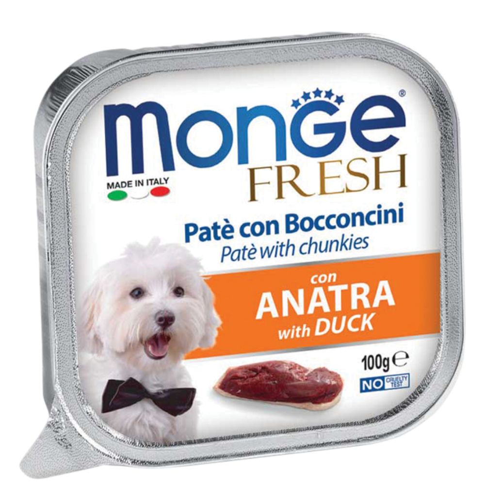 Monge Fresh - Duck Pate With Chunkies Tray Dog Food 100g