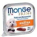 Monge Fresh - Duck Pate With Chunkies Tray Dog Food 100g
