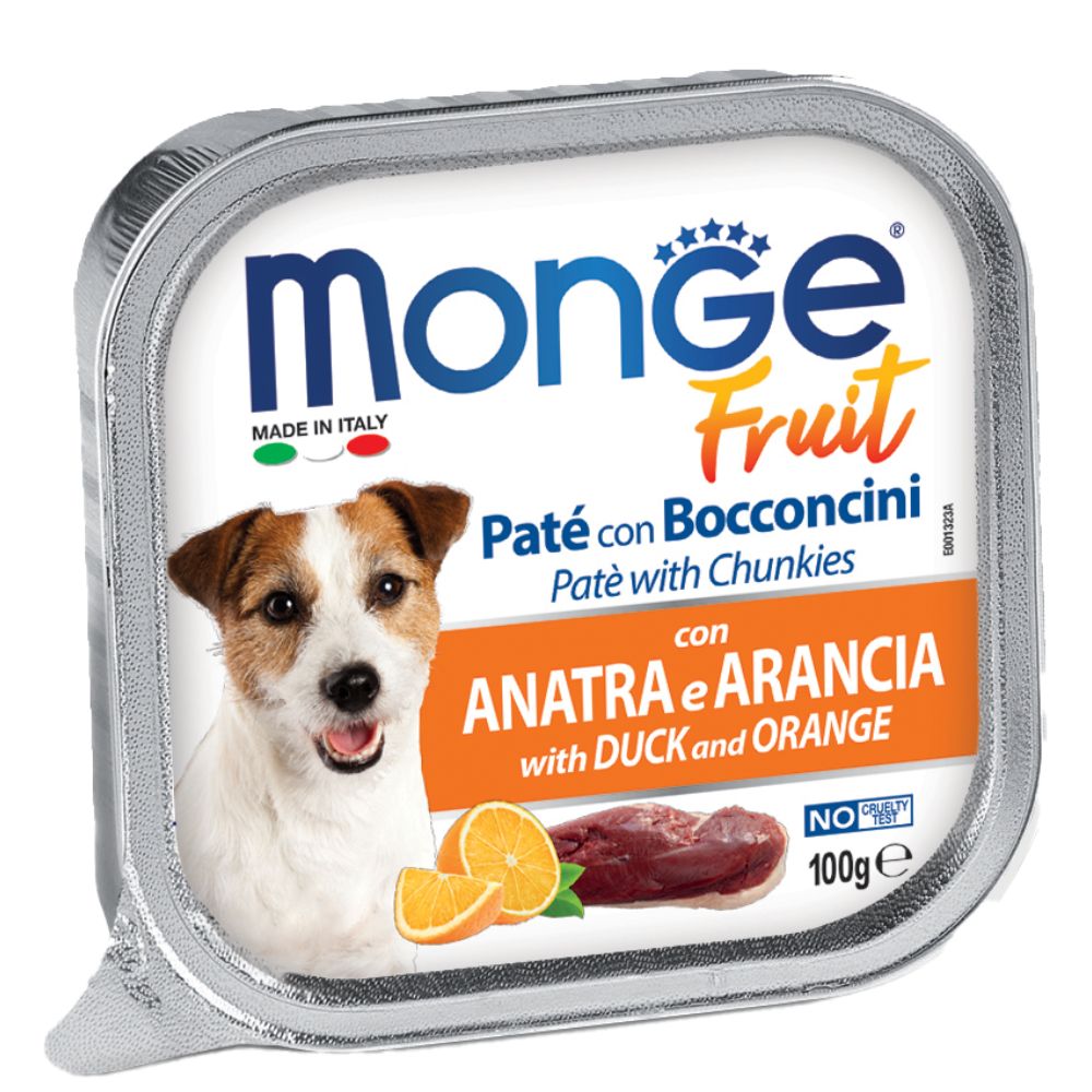 Monge Fruit - Duck & Orange Pate With Chunkies Tray Dog Food 100g