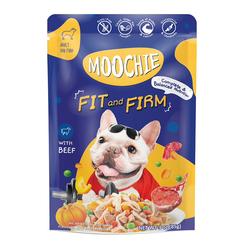 Moochie Dog With Beef Fit & Firm 85g