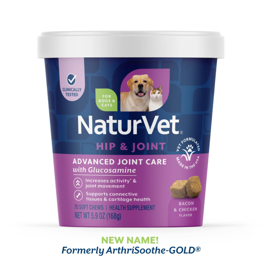 NaturVet Advanced Joint Care Soft Chews for Dogs and Cats - 70cts (formerly ArthriSoothe-GOLD Level 3)