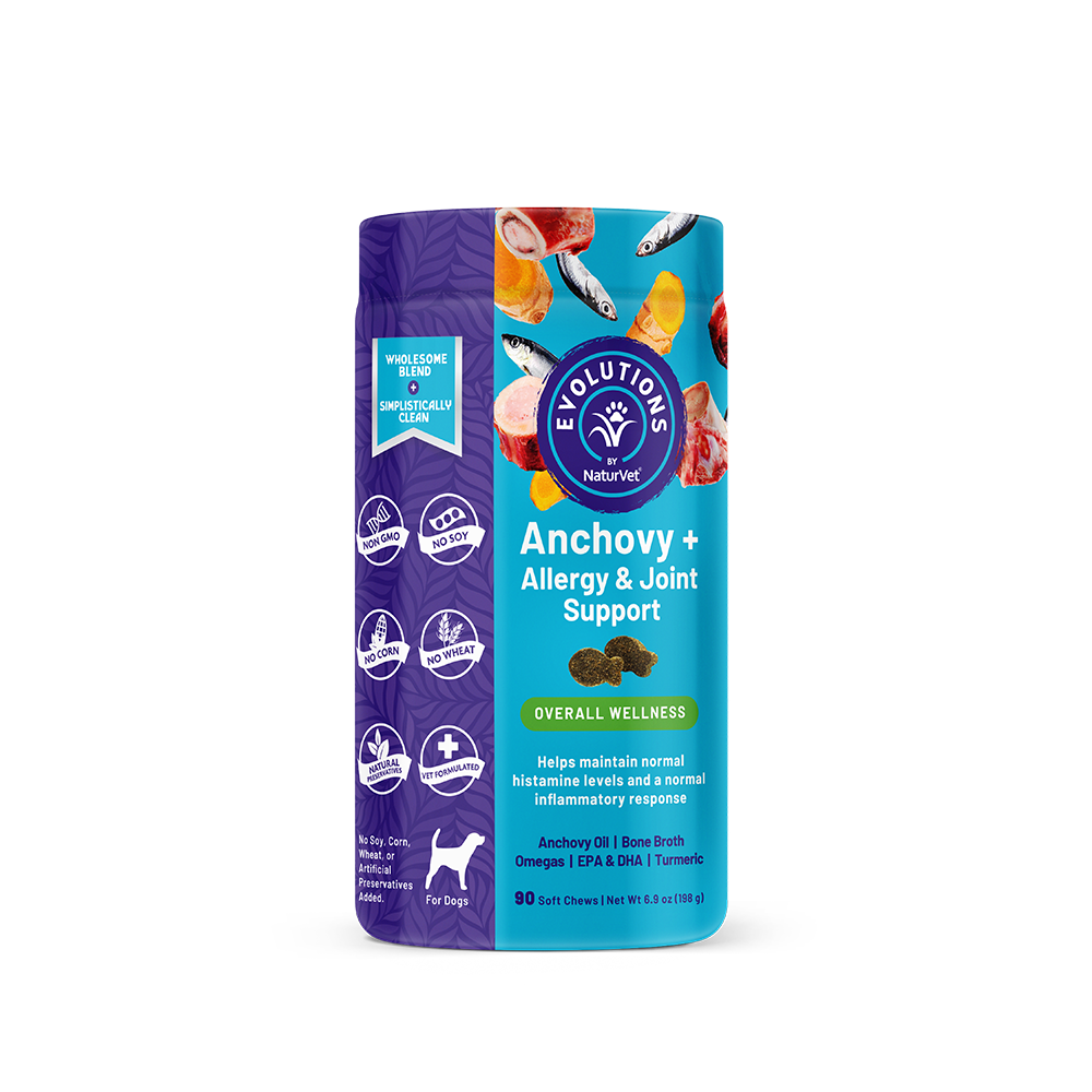 NaturVet Evolutions Anchovy + Allergy & Joint Support Soft Chews for Dogs 90cts
