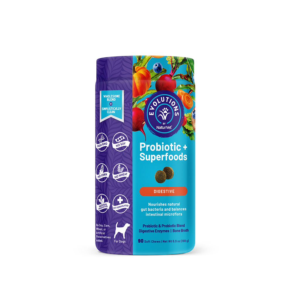 NaturVet Evolutions Probiotic + Superfoods Soft Chews for Dogs 90cts