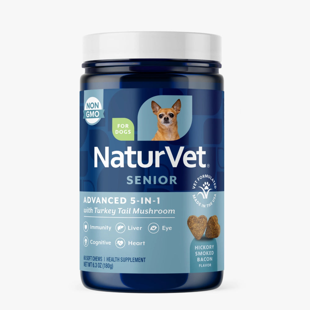 NaturVet Senior Advanced 5-in-1 Support Soft Chews for Dogs 60cts