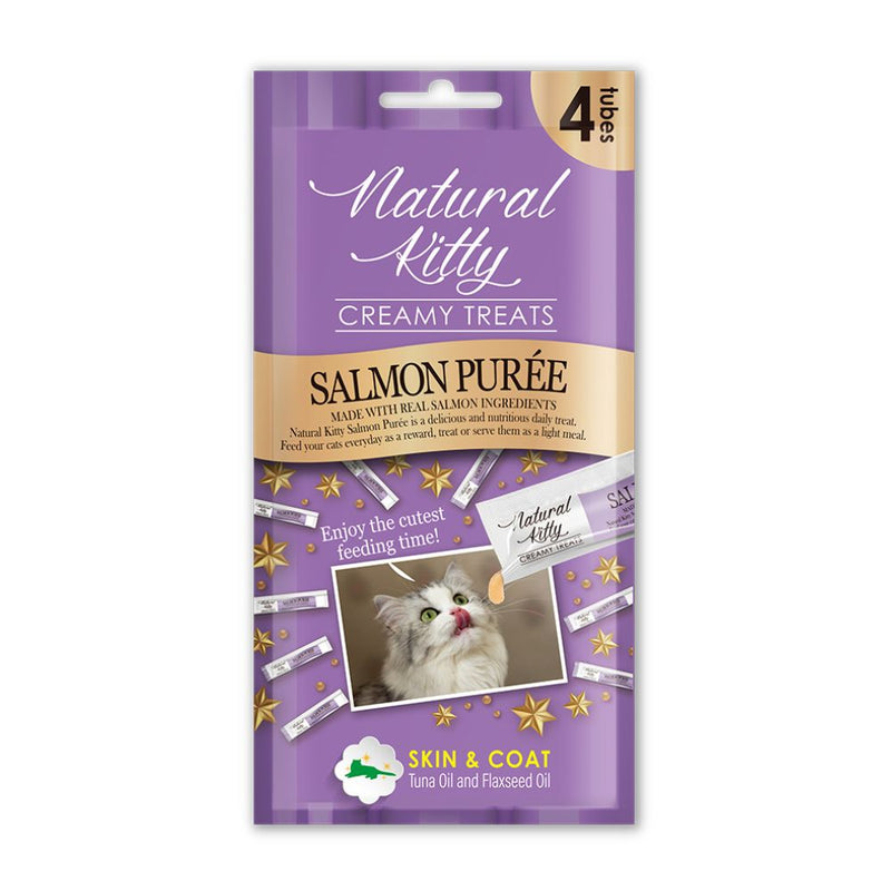 Natural Kitty Creamy Treats Skin & Coat - Salmon Puree 4x12g