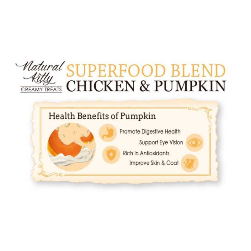 Natural Kitty Creamy Treats Superfood Blend - Chicken & Pumpkin 4x12g