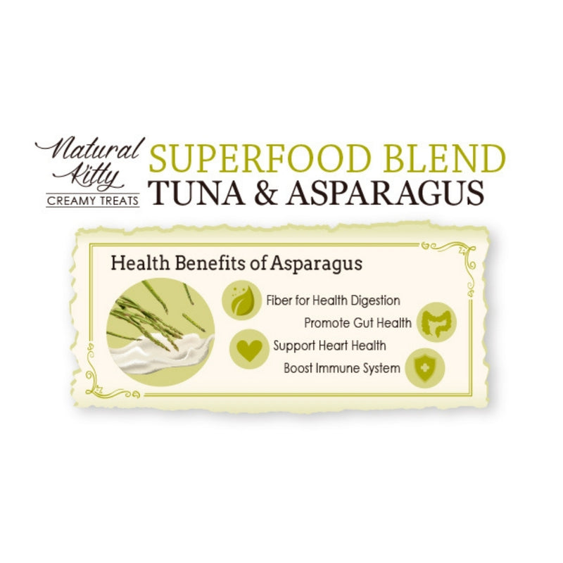 Natural Kitty Creamy Treats Superfood Blend - Tuna & Asparagus 4x12g