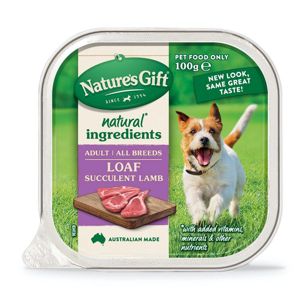Nature's Gift Loaf Succulent Lamb Adult Tray Dog Food 100g