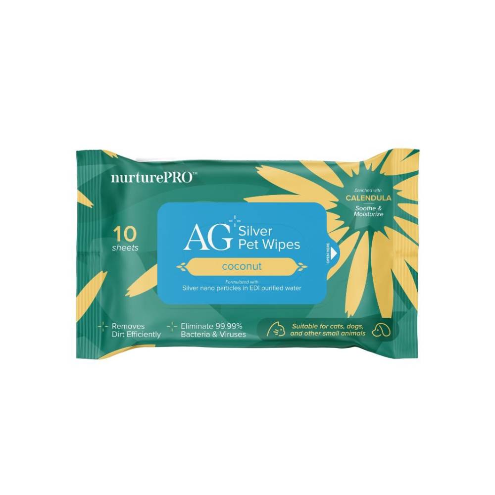 Nurture PRO AG+ Silver Pet Wipes Coconut (10 sheets)
