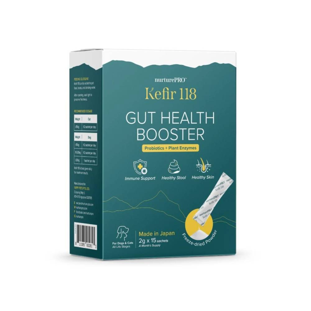 Nurture Pro Kefir 118 Gut Health Booster Probiotics + Plant Enxymes Freeze-Dried Powder for Dogs & Cats 2g x 15sachets