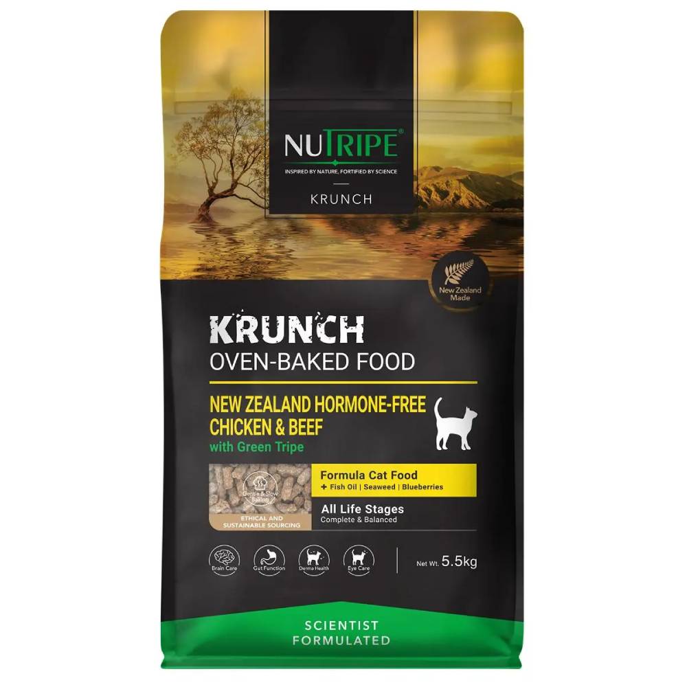 Nutripe Cat Krunch Oven-Baked NZ Hormone-Free Chicken & Beef with Green Tripe 5.5kg