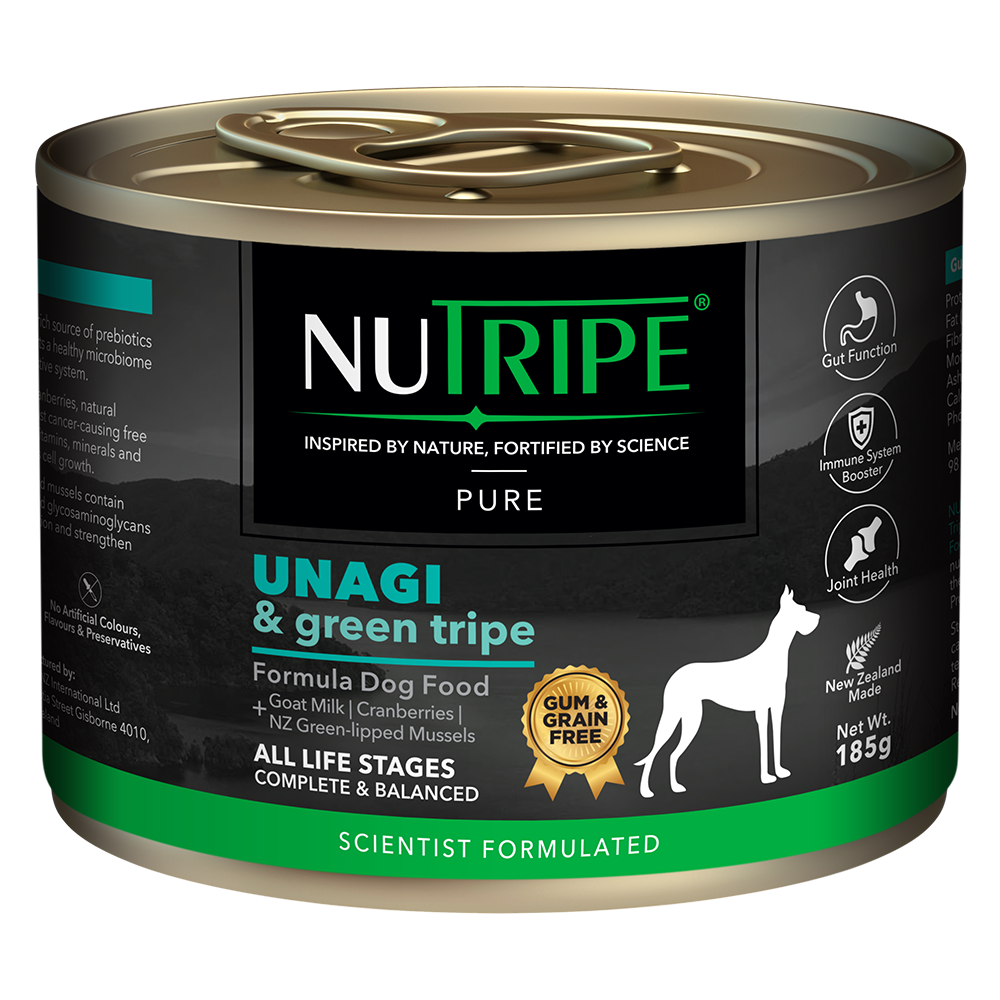 Nutripe Dog Gum & Grain Free Pure Unagi & Green Tripe 185g