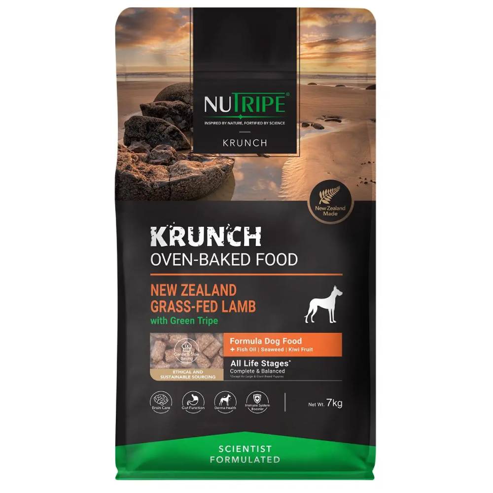 Nutripe Dog Krunch Oven-Baked NZ Grass-Fed Lamb with Green Tripe 7kg