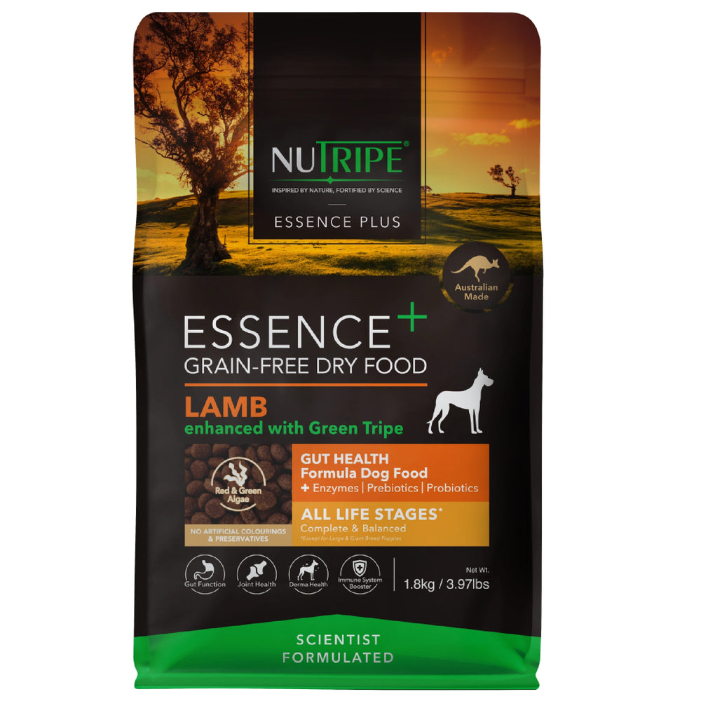 Nutripe Essence Plus Lamb Grain-Free Dry Dog Food 1.8kg front of pack