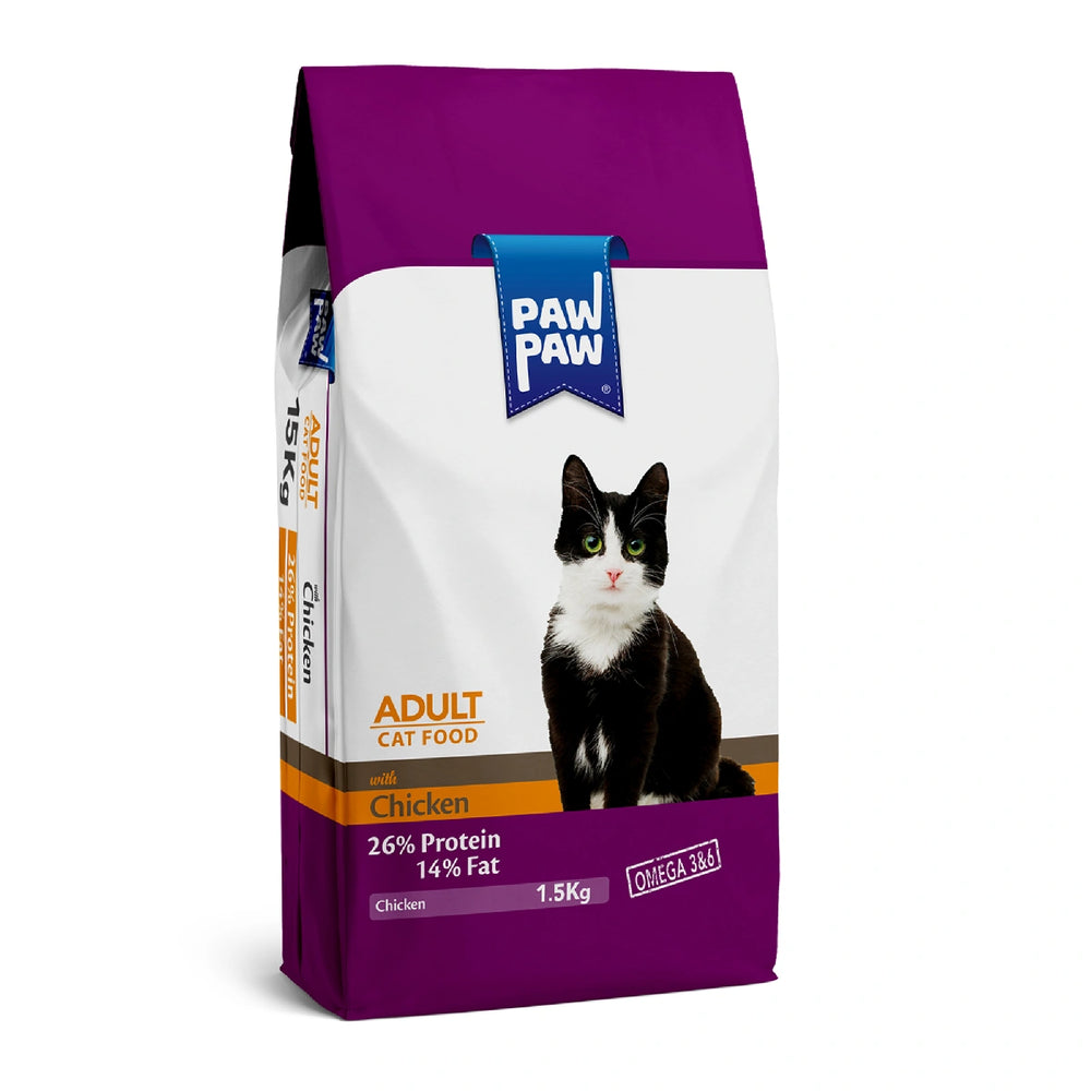 Pawpaw Chicken Adult Dry Cat Food 1.5kg bag