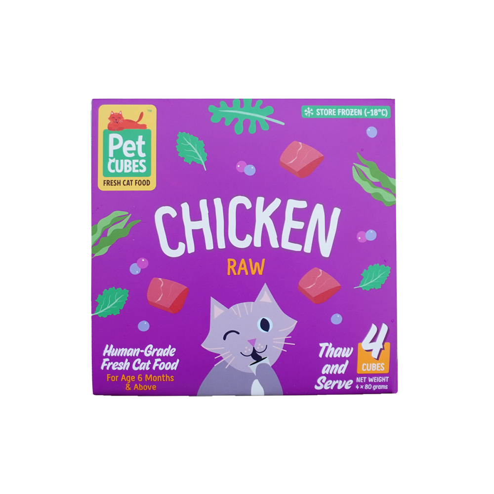 *FROZEN* PetCubes Cat Raw Chicken 1.28kg (4 x 320g)