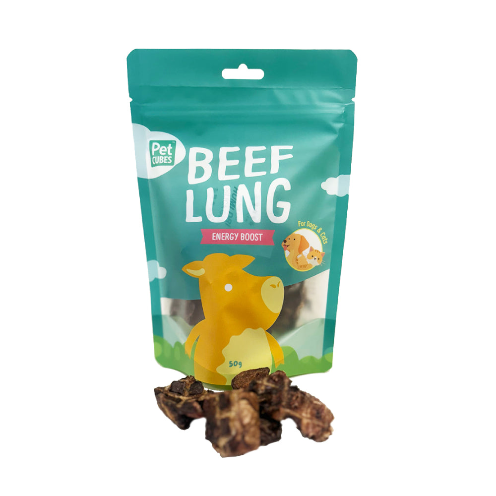 PetCubes Dog & Cat Treat Beef Lung 50g