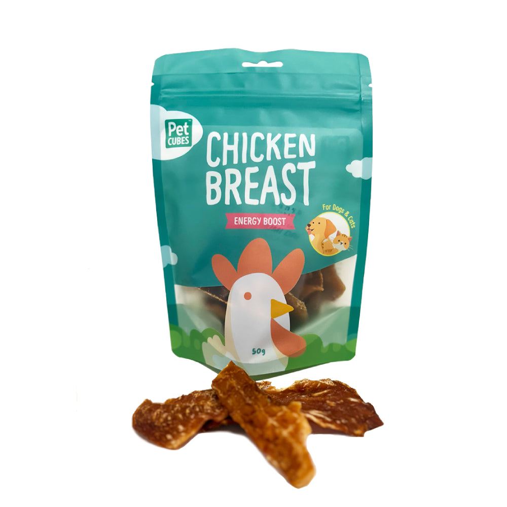 PetCubes Dog & Cat Treat Chicken Breast Jerky 50g