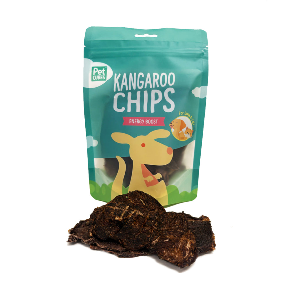 PetCubes Dog & Cat Treat Kangaroo Chips 50g