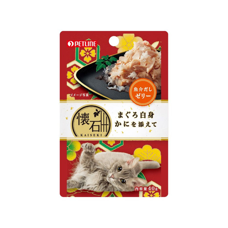 Petline Cat Kaiseki Pouch Maguro White Meat with Crab in Jelly 40g