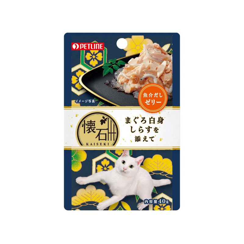 Petline Cat Kaiseki Pouch Maguro White Meat with Shirasu in Jelly 40g