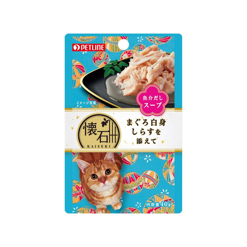 Petline Cat Kaiseki Pouch Maguro White Meat with Shirasu in Soup 40g