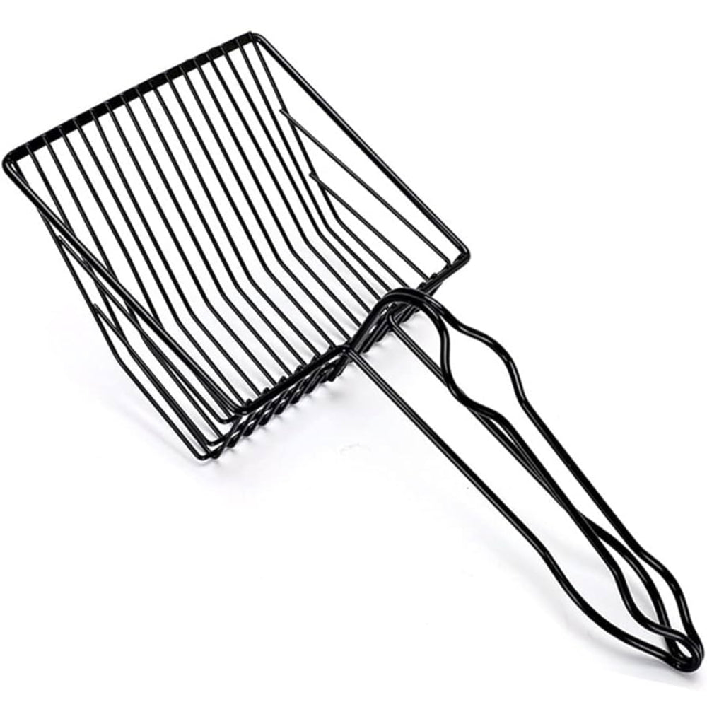 Pets Workshop Cat Litter Scoop Black Metal 32cm x 14.5cm