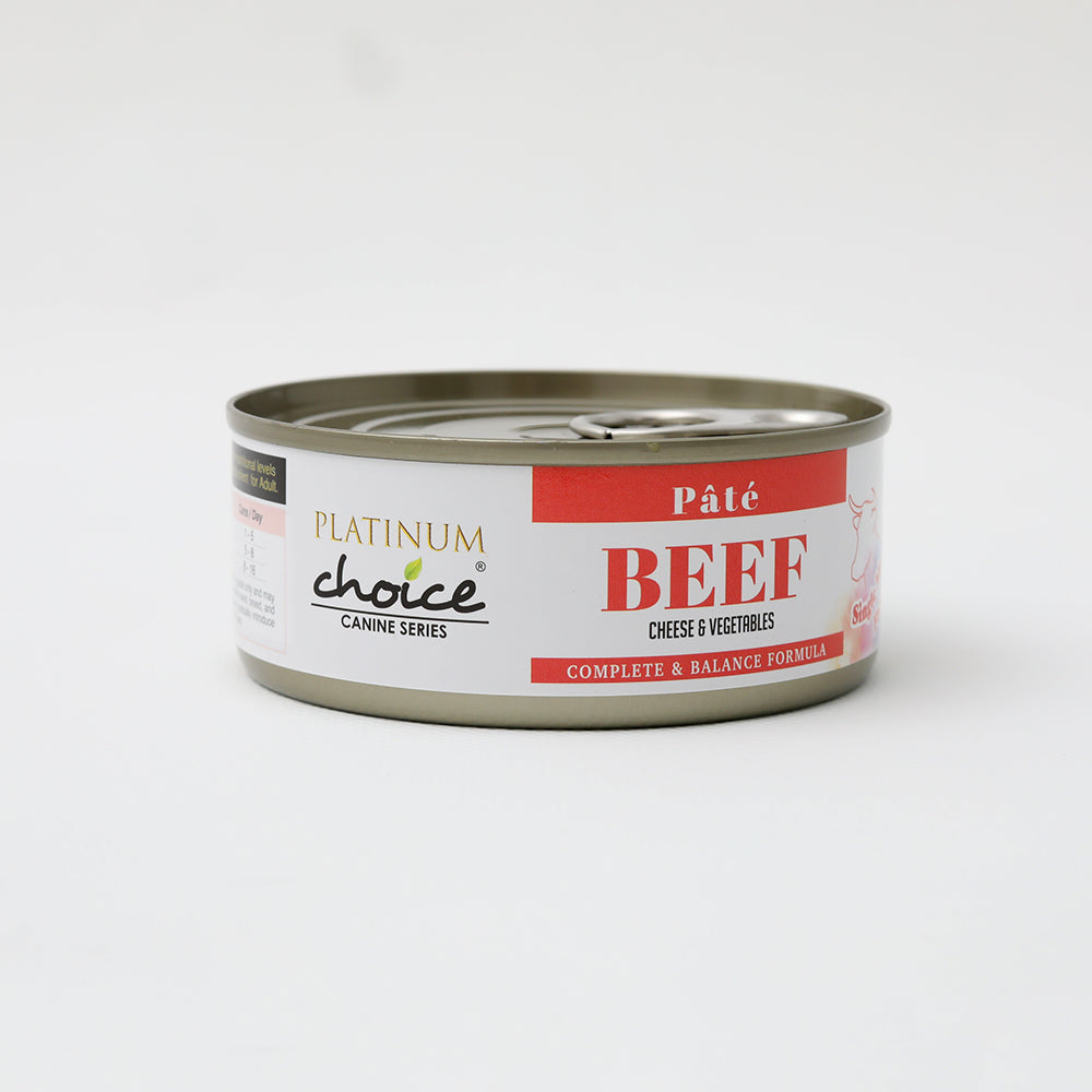 Platinum Choice Canine Pate Beef, Cheese & Vegetables 125g