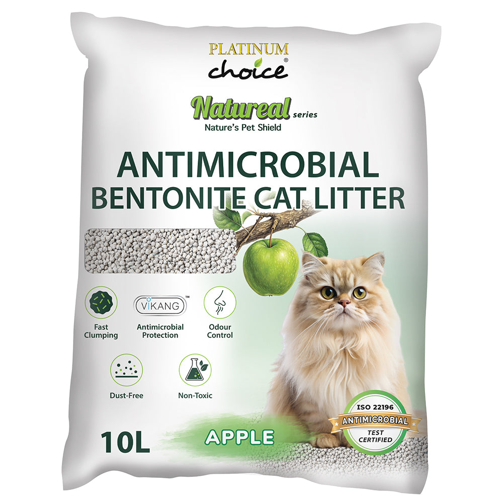 Platinum Choice Natureal Antimicrobial Bentonite Cat Litter - Apple 10L