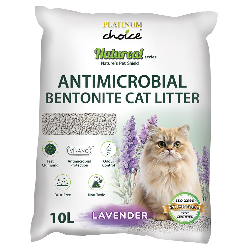 Platinum Choice Natureal Antimicrobial Bentonite Cat Litter - Lavender 10L