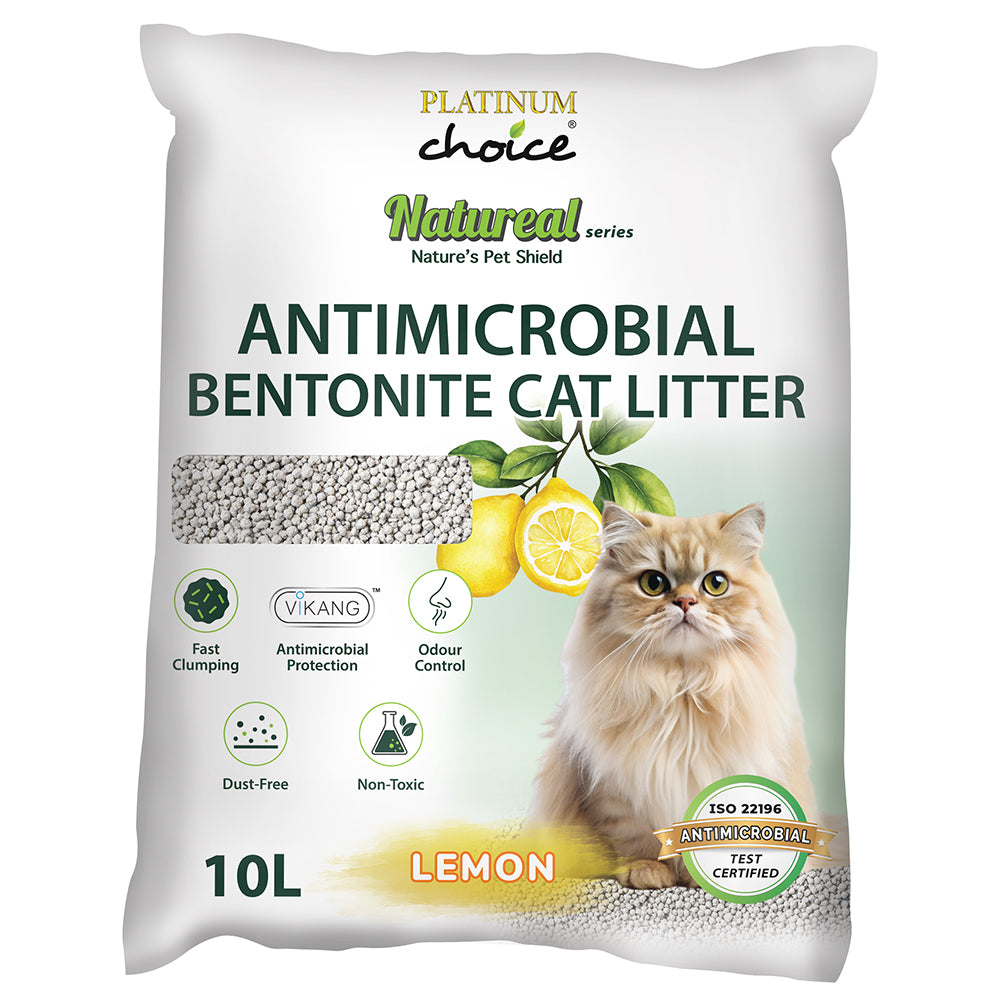 Platinum Choice Natureal Antimicrobial Bentonite Cat Litter - Lemon 10L