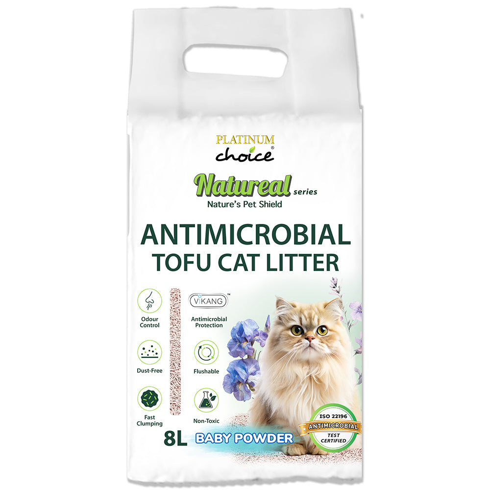 Platinum Choice Natureal Antimicrobial Tofu Cat Litter - Baby Powder 8L