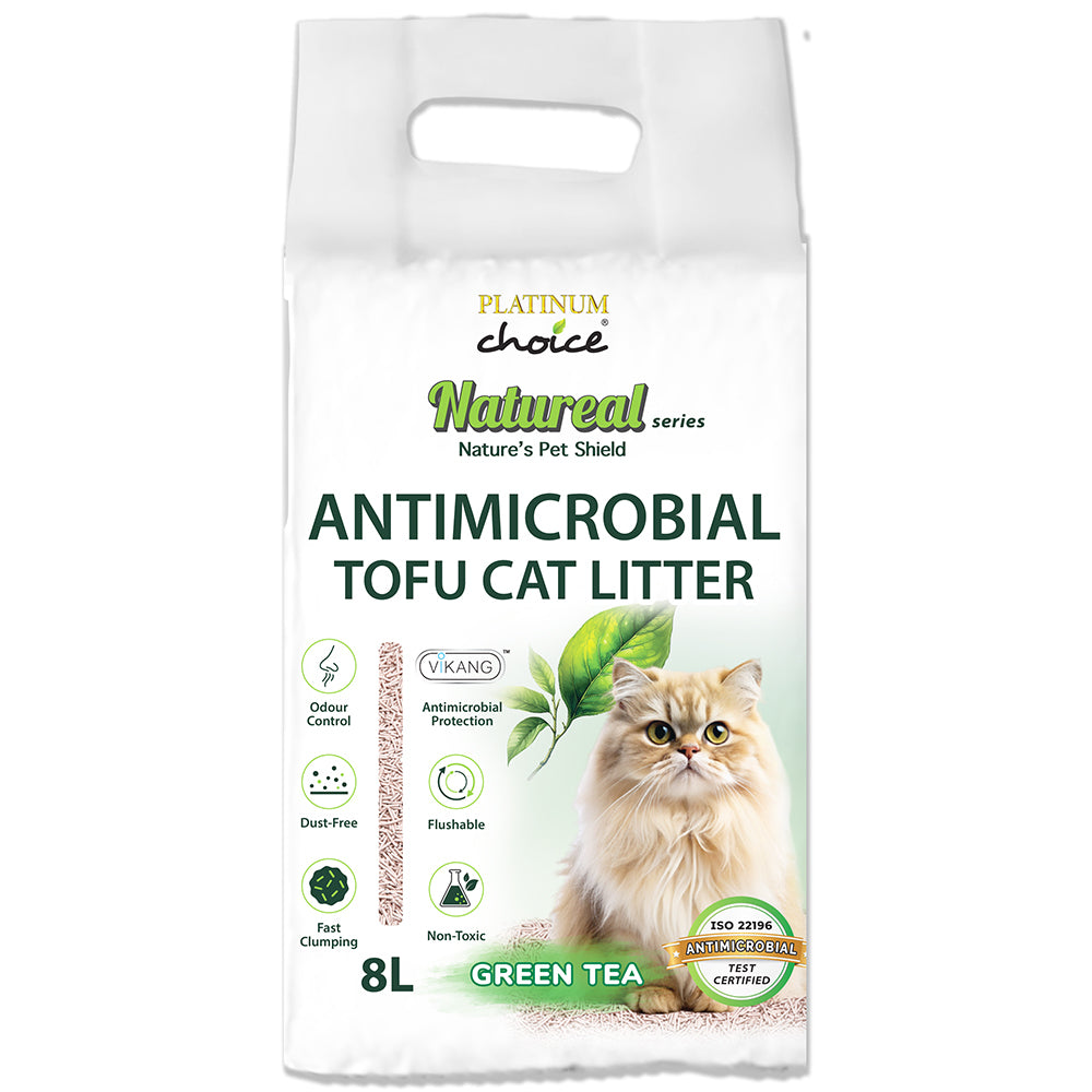 Platinum Choice Natureal Antimicrobial Tofu Cat Litter - Green Tea 8L