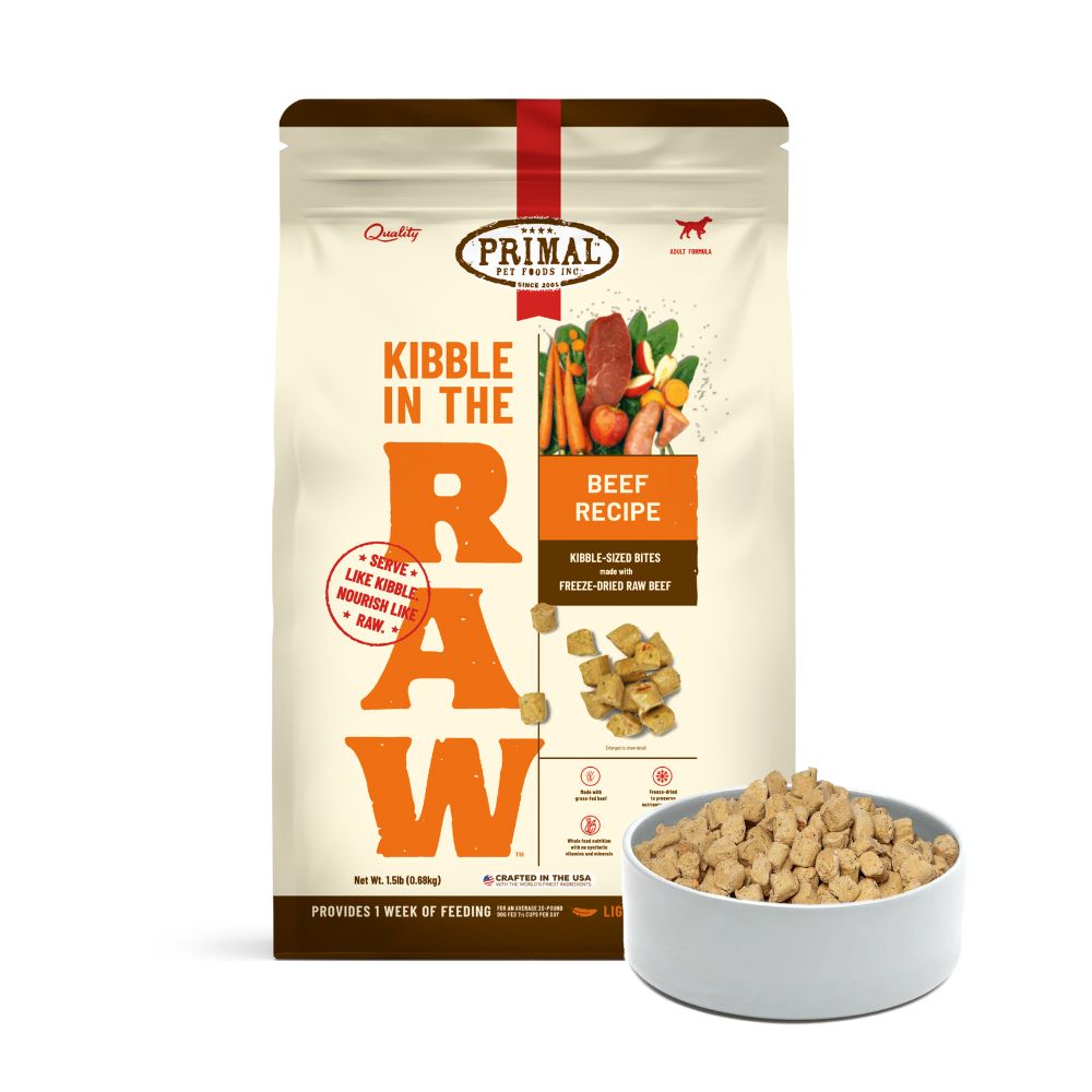 Primal Dog Kibble in the Raw Freeze Dried Beef 1.5lbs
