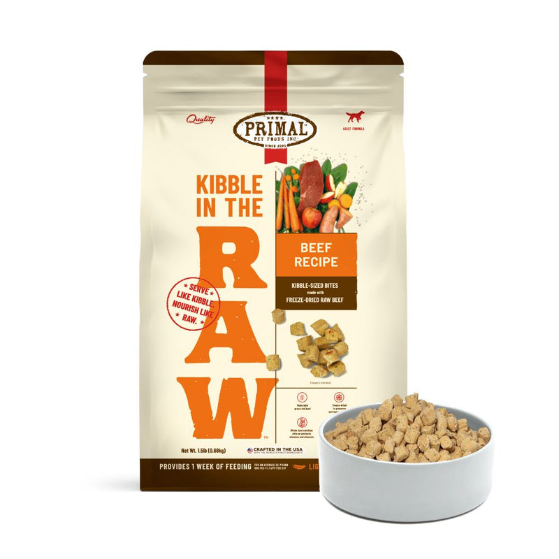 Primal Canine Kibble In The Raw Beef 1.5lb