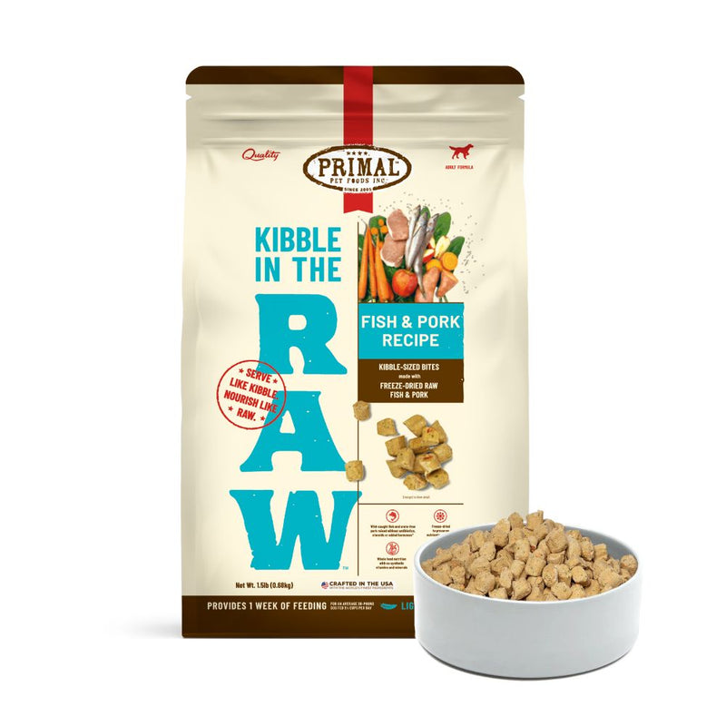 Primal Canine Kibble In The Raw Fish & Pork 1.5lb