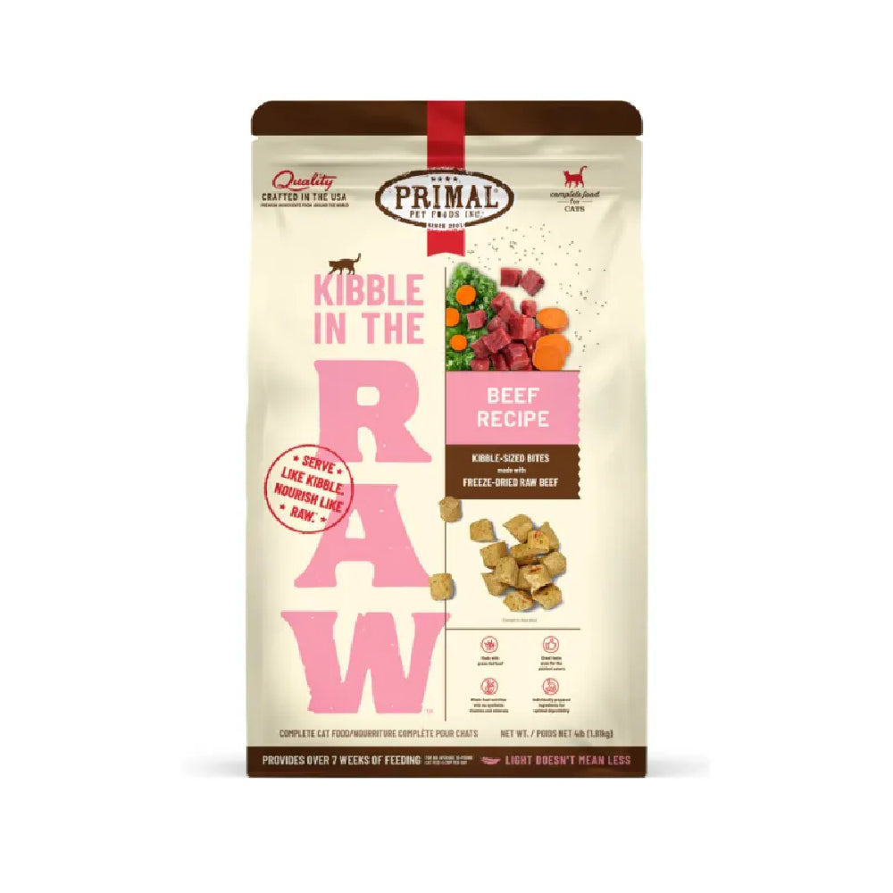 Primal Cat Kibble in the Raw Freeze Dried Beef 1.5lbs