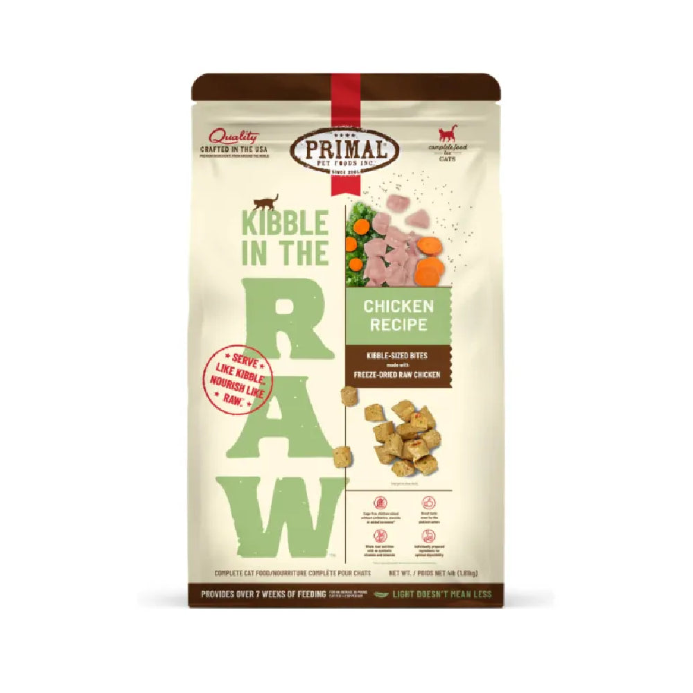 Primal Cat Kibble in the Raw Freeze Dried Chicken 1.5lbs