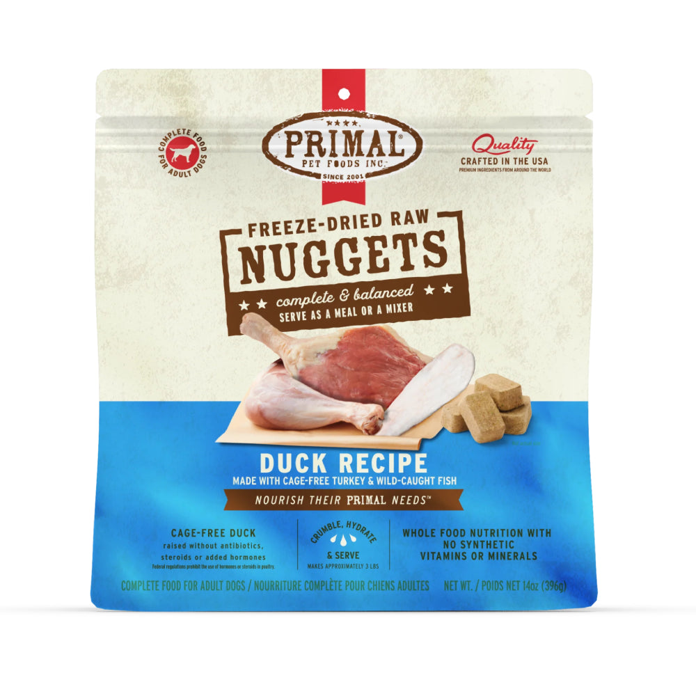 Primal Dog Freeze Dried Raw Nuggets Duck 14oz