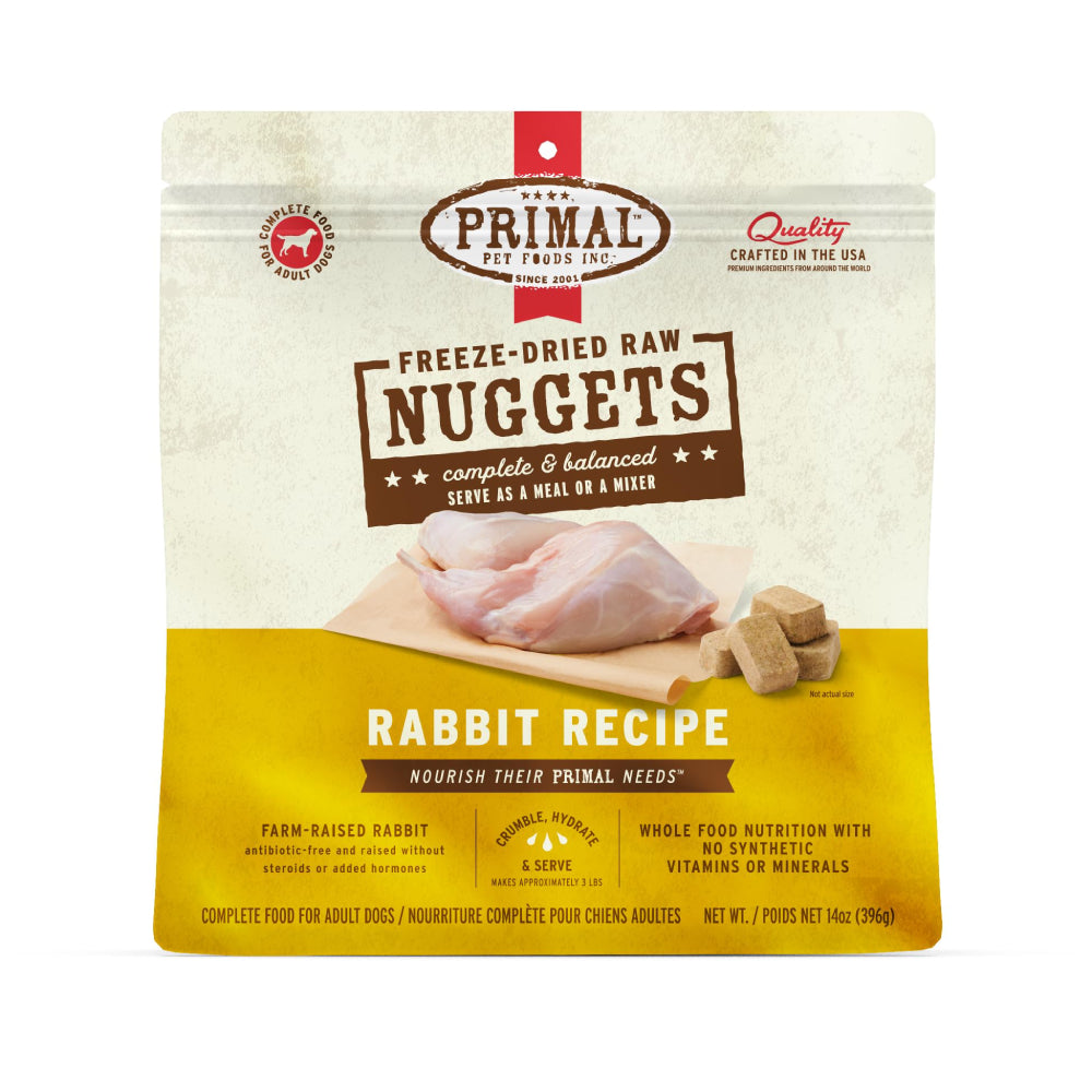 Primal Dog Freeze Dried Raw Nuggets Rabbit 14oz