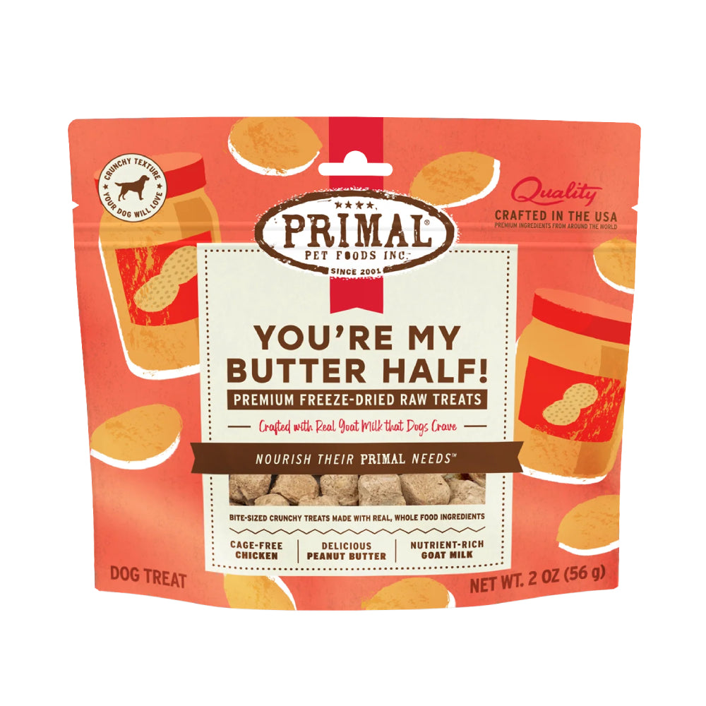 Primal Dog Freeze Dried Raw Treats You're My Butter Half - Peanut Butter 2oz