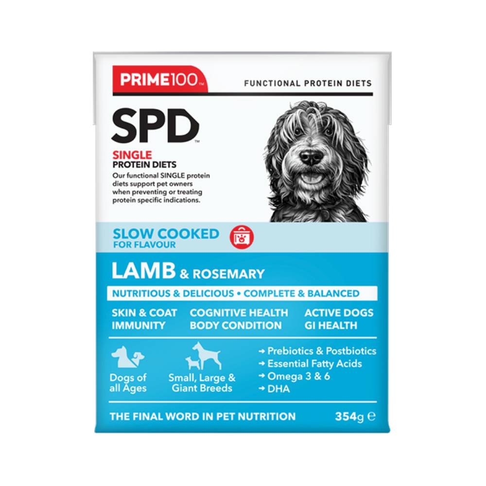 Prime100 SPD Slow Cooked Lamb & Rosemary Grain-Free Wet Dog Food 354g