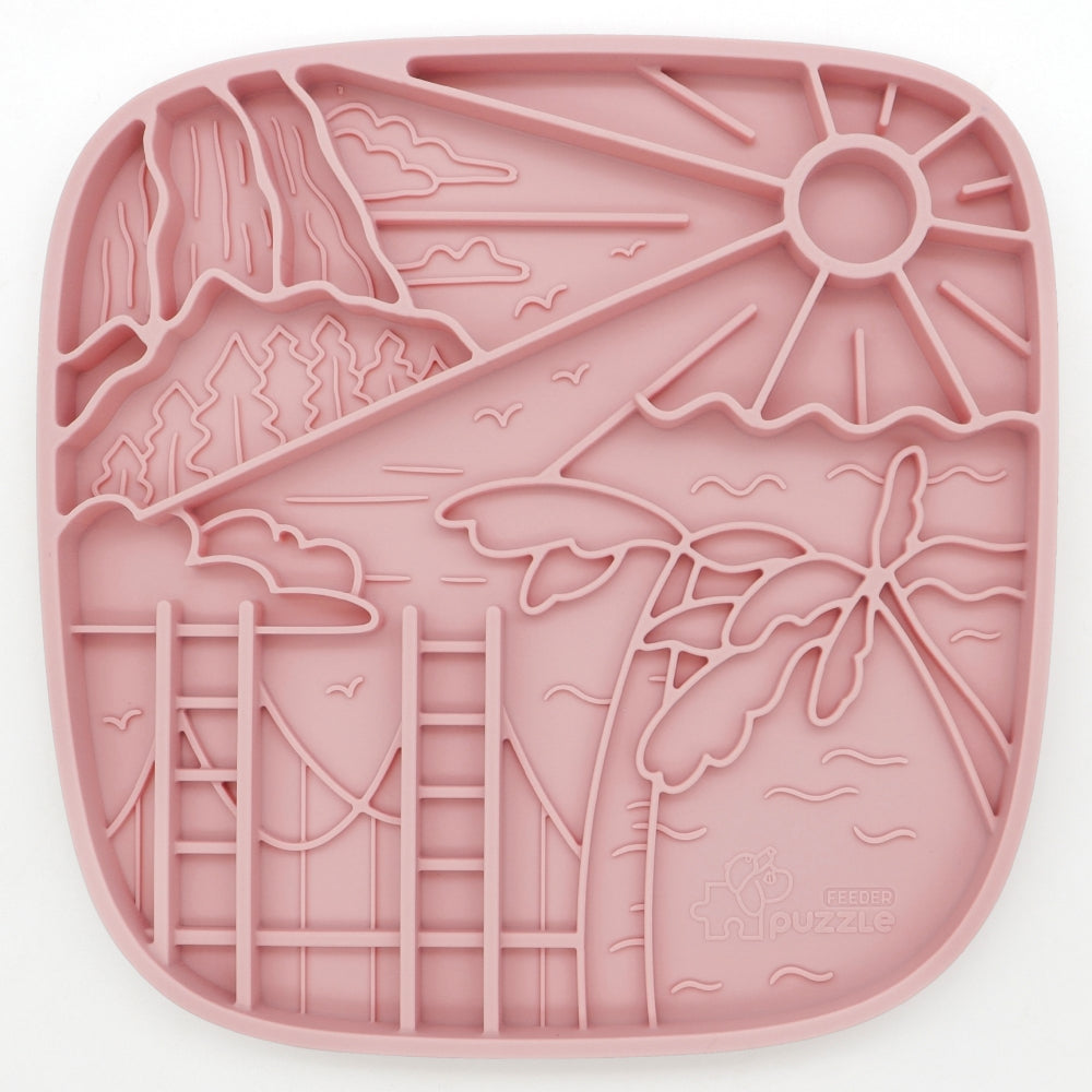 Puzzle Feeder Lick Mat for Dry & Wet Food for Dog & Cat Pink