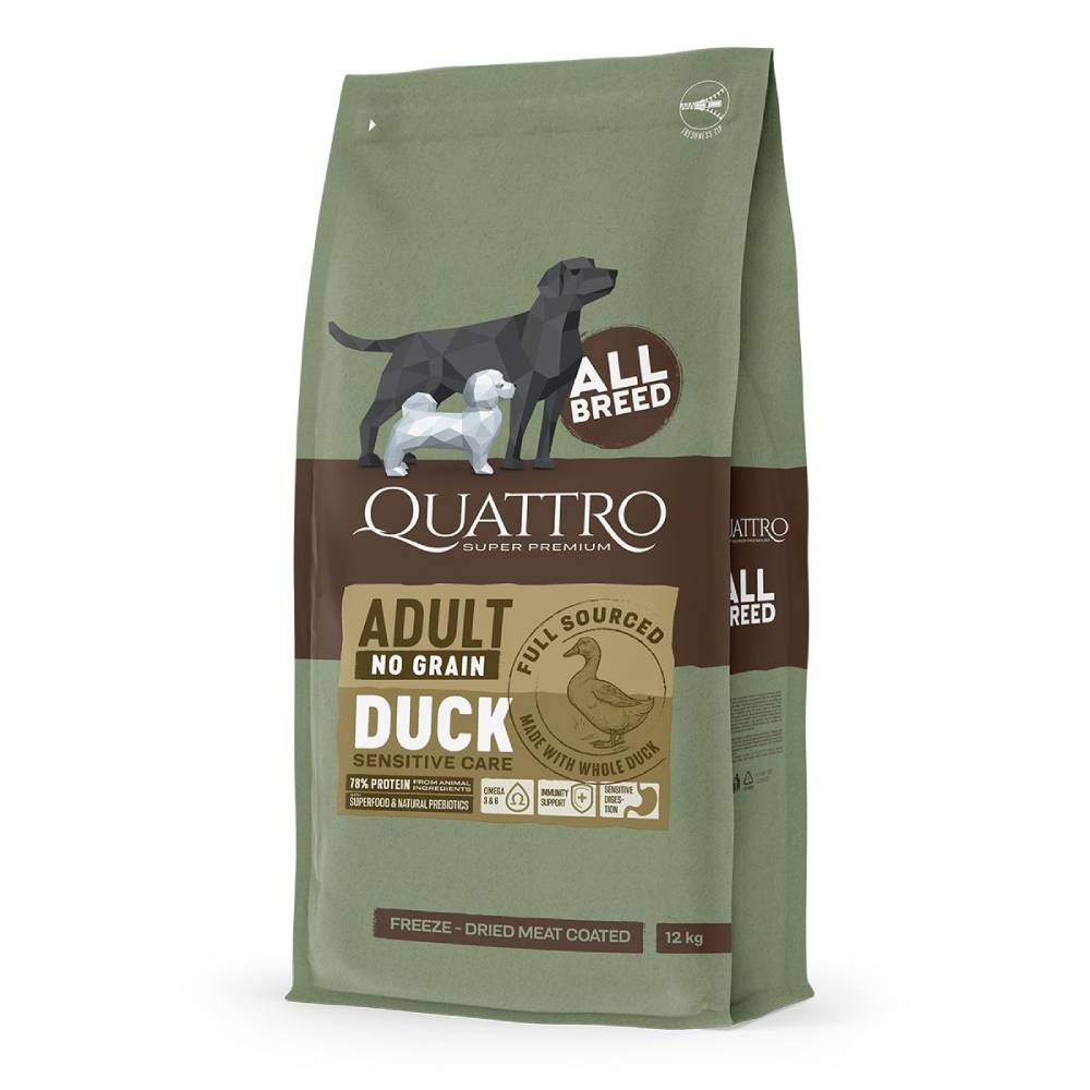 Quattro Dog Adult All Breed No Grain Duck 12kg