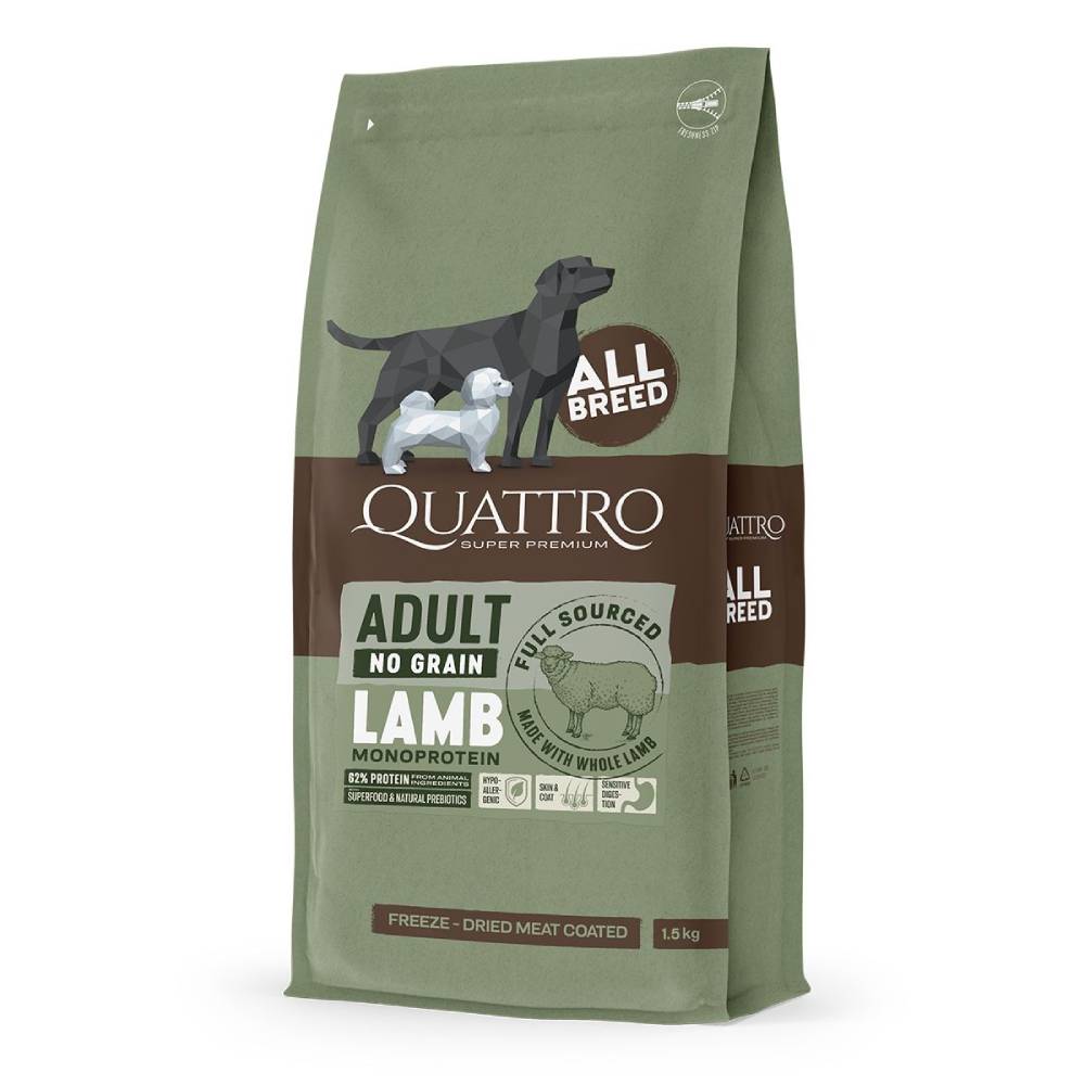 Quattro Dog Adult All Breed No Grain Lamb 1.5kg