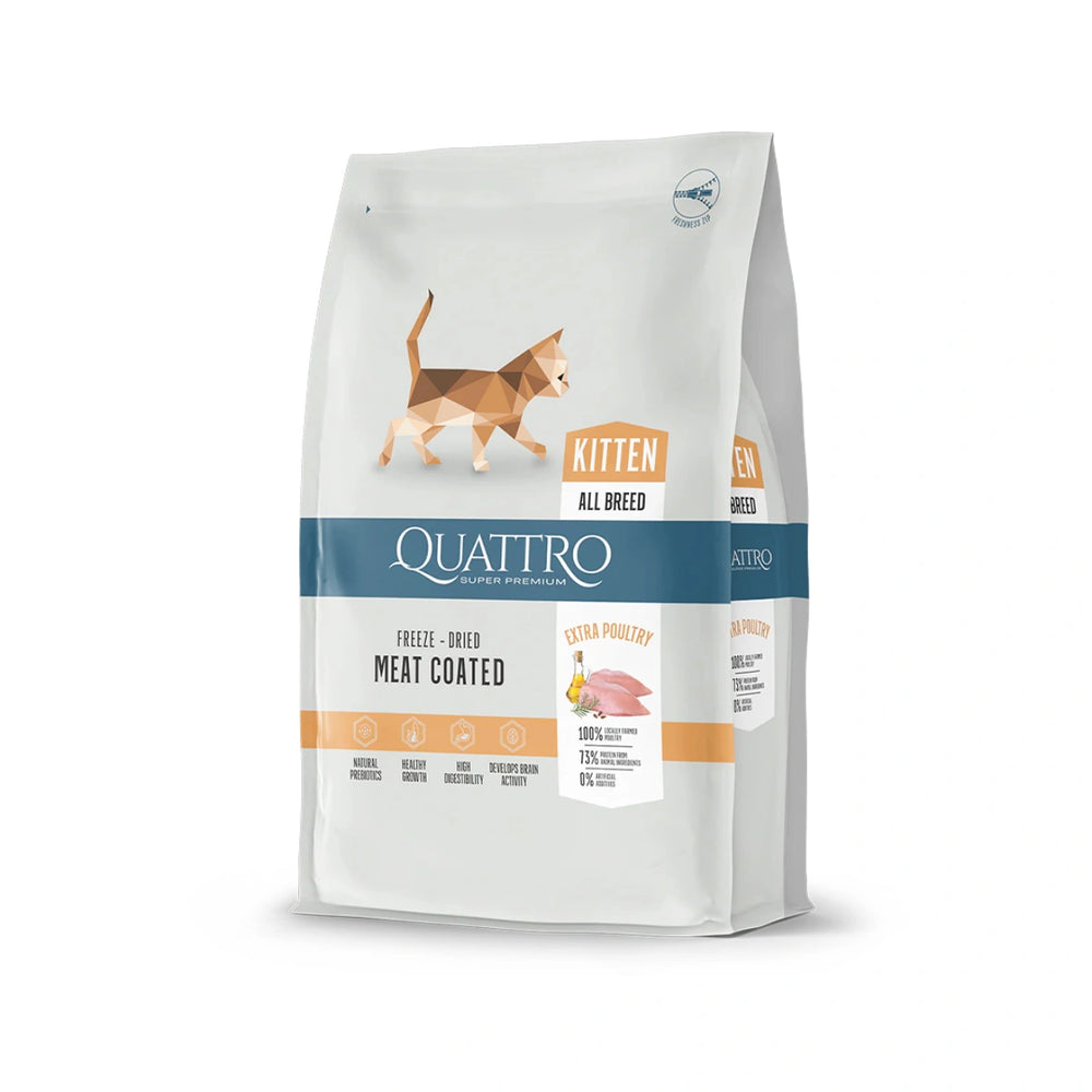 Quattro Kitten All Breed Poultry Dry Cat Food dry cat food 1.5kg bag