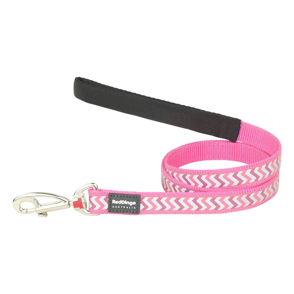 Red Dingo Dog Reflective Ziggy Lead Hot Pink L