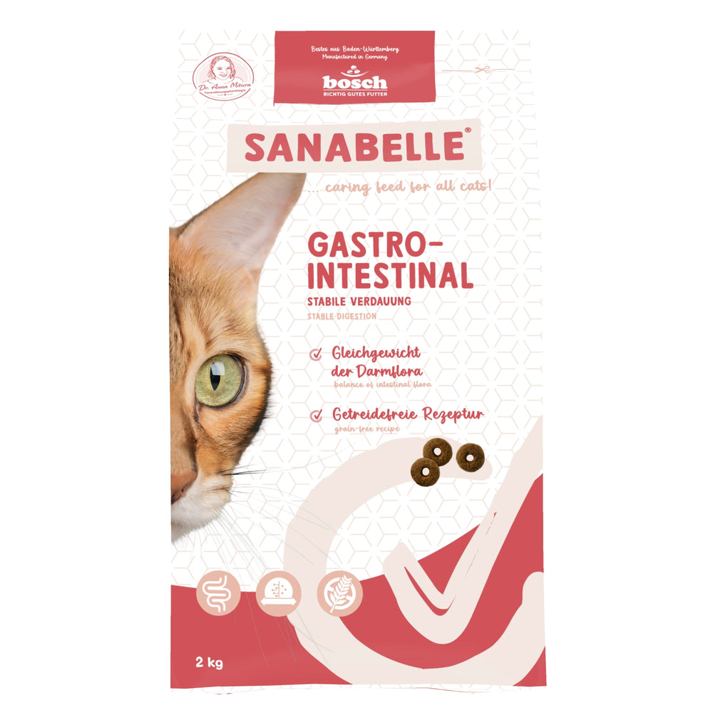 Sanabelle Care Gastrointestinal Dry Cat Food 2kg bag front view